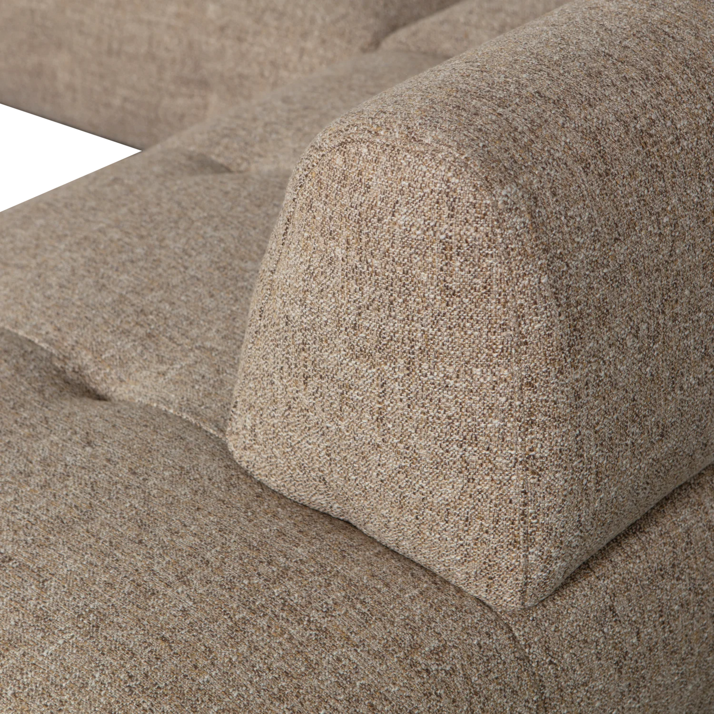Lloyd hoekbank rechts grof geweven bruin melange