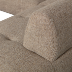 Lloyd hoekbank rechts grof geweven bruin melange