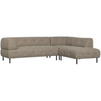 Lloyd hoekbank rechts grof geweven bruin melange