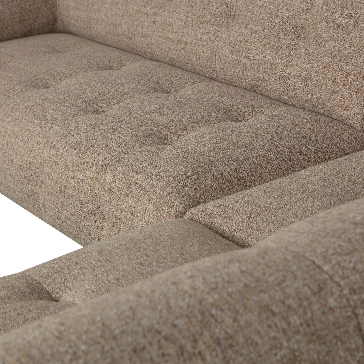 Lloyd hoekbank rechts grof geweven bruin melange