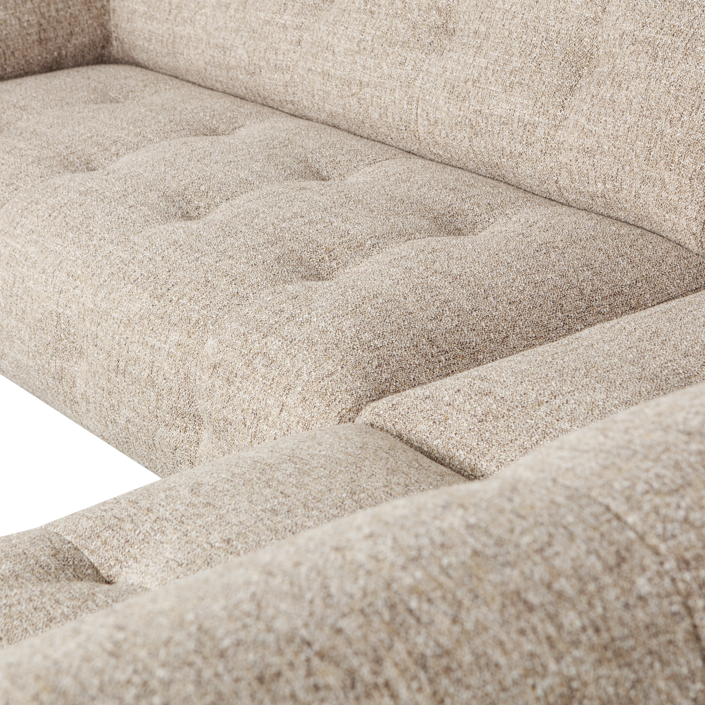 Lloyd hoekbank rechts grof geweven naturel melange