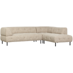 Lloyd hoekbank rechts grof geweven naturel melange