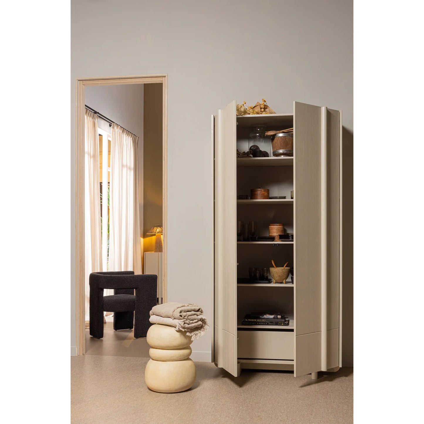 Yvo bijzettafel betonlook naturel