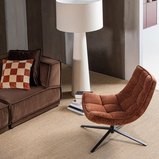 Maudi draaifauteuil chenille structuur bruin