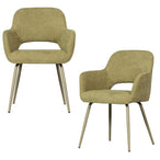 Jenny eetkamerstoel geweven stof saliegroen