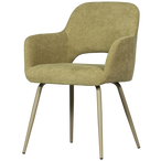 Jenny eetkamerstoel geweven stof saliegroen