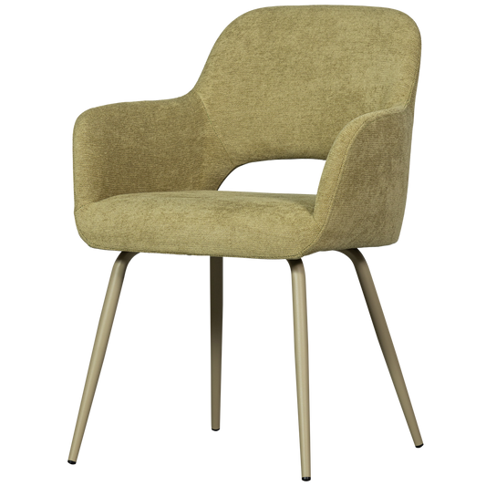 Jenny eetkamerstoel geweven stof saliegroen