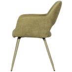 Jenny eetkamerstoel geweven stof saliegroen