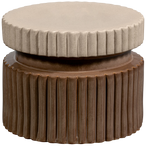 Geer decoratieve bijzettafel keramiek tan 38xø48 cm