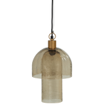 Gigi hanglamp dubbele kap gehamerd glas naturel