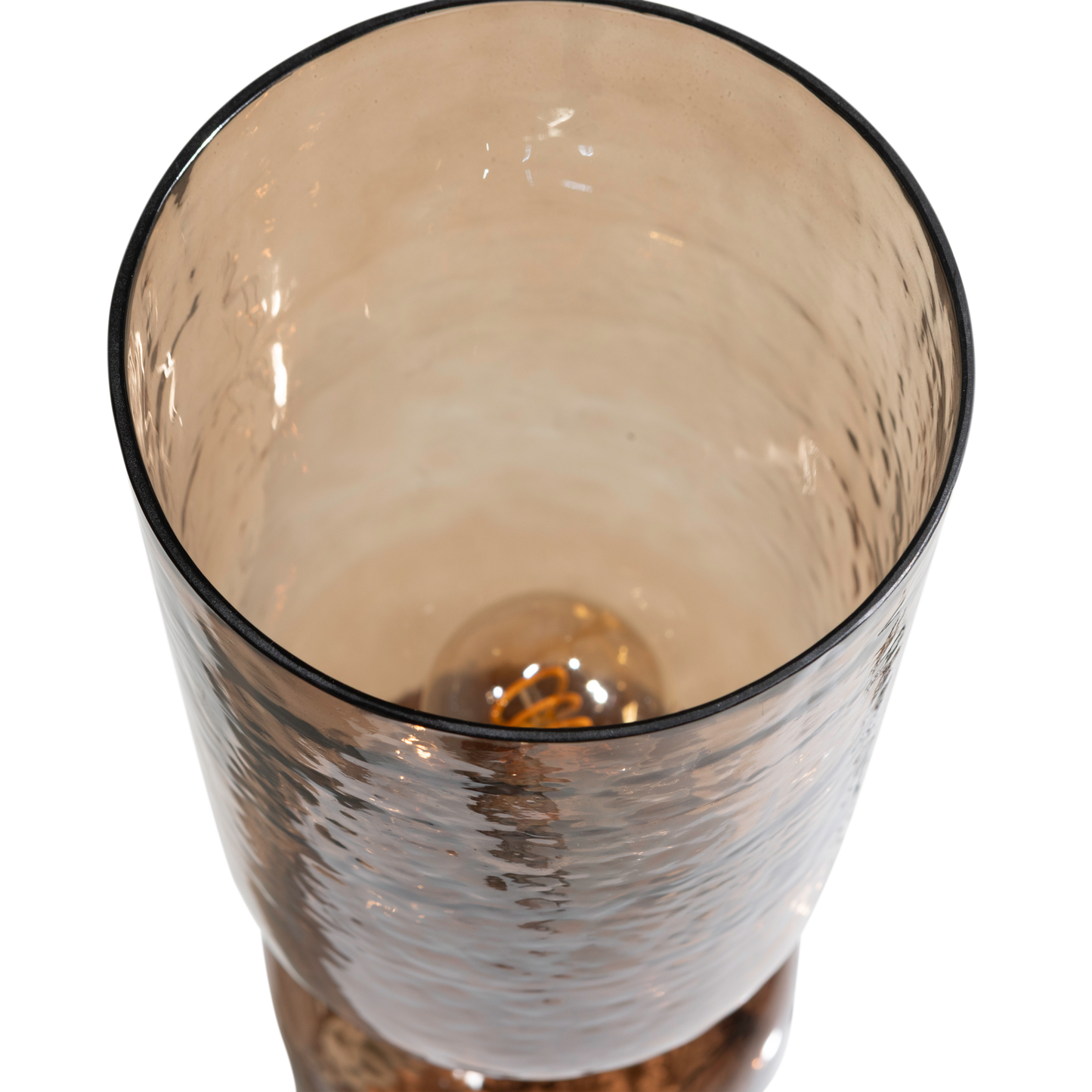 Gigi tafellamp gehamerd glas 51xo15cm bruin