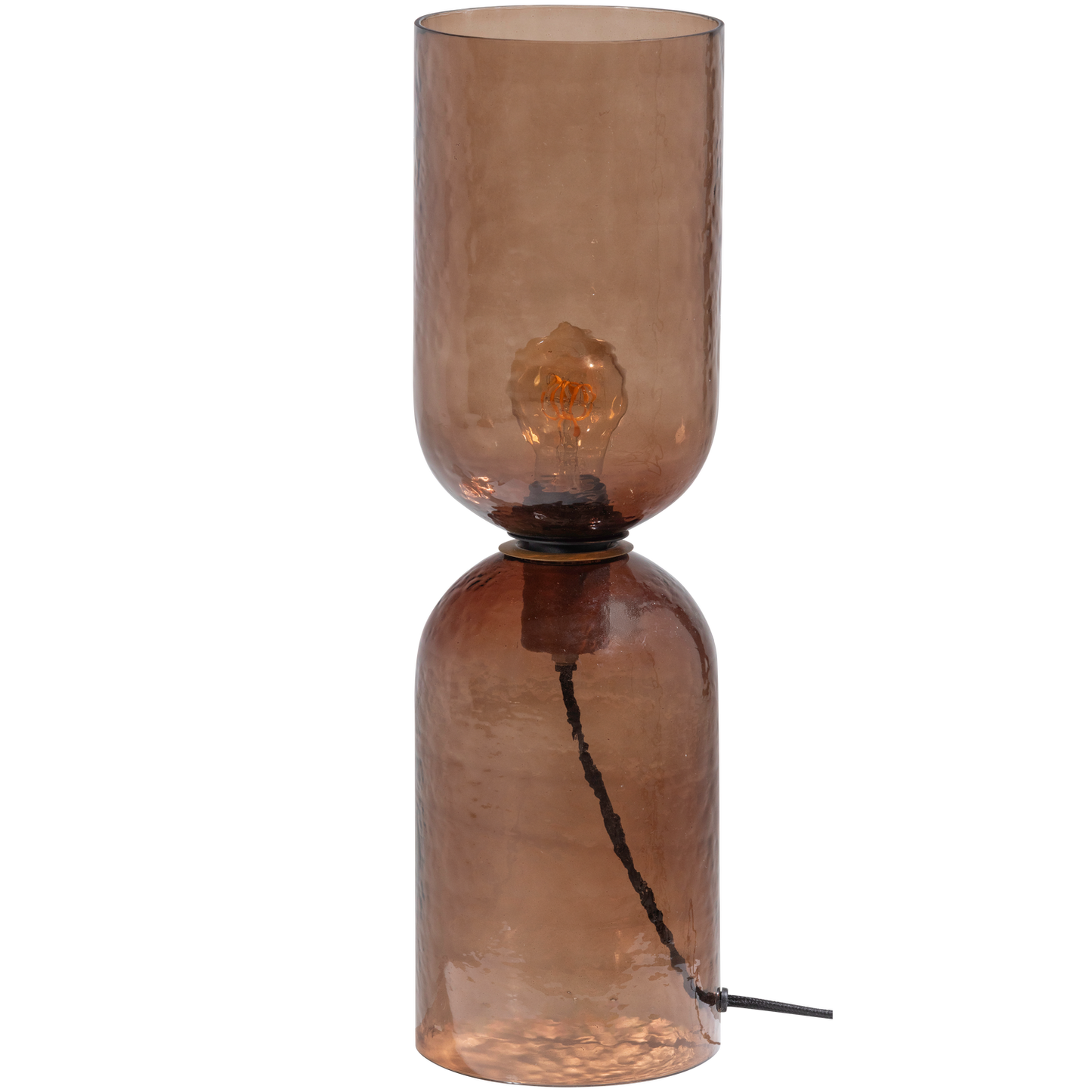 Gigi tafellamp gehamerd glas 51xo15cm bruin