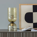 Gigi tafellamp gehamerd glas 38xo15cm naturel