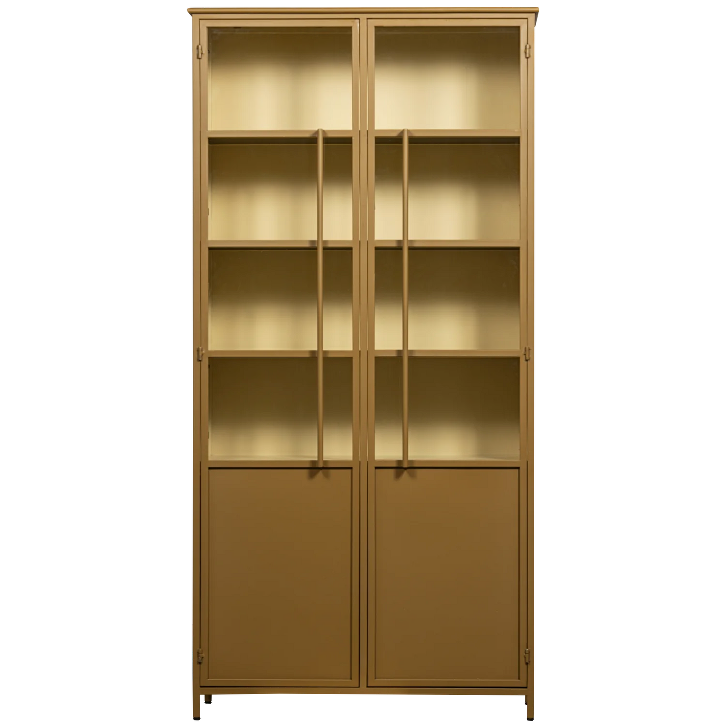 Exhibit xl 2-deurs vitrinekast metaal honinggeel