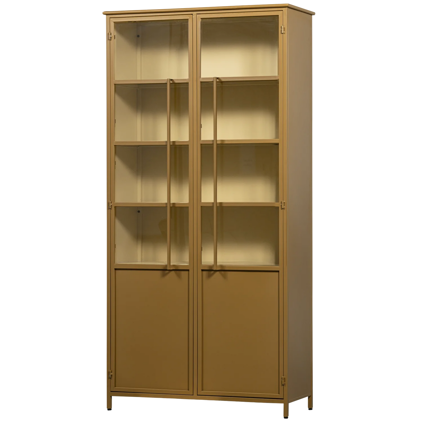 Exhibit xl 2-deurs vitrinekast metaal honinggeel