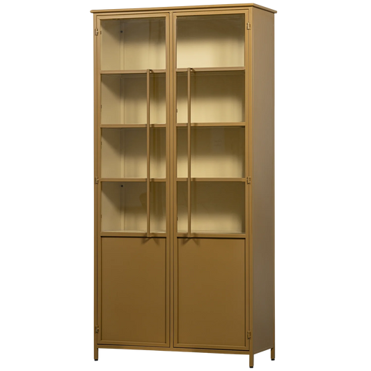 Exhibit xl 2-deurs vitrinekast metaal honinggeel