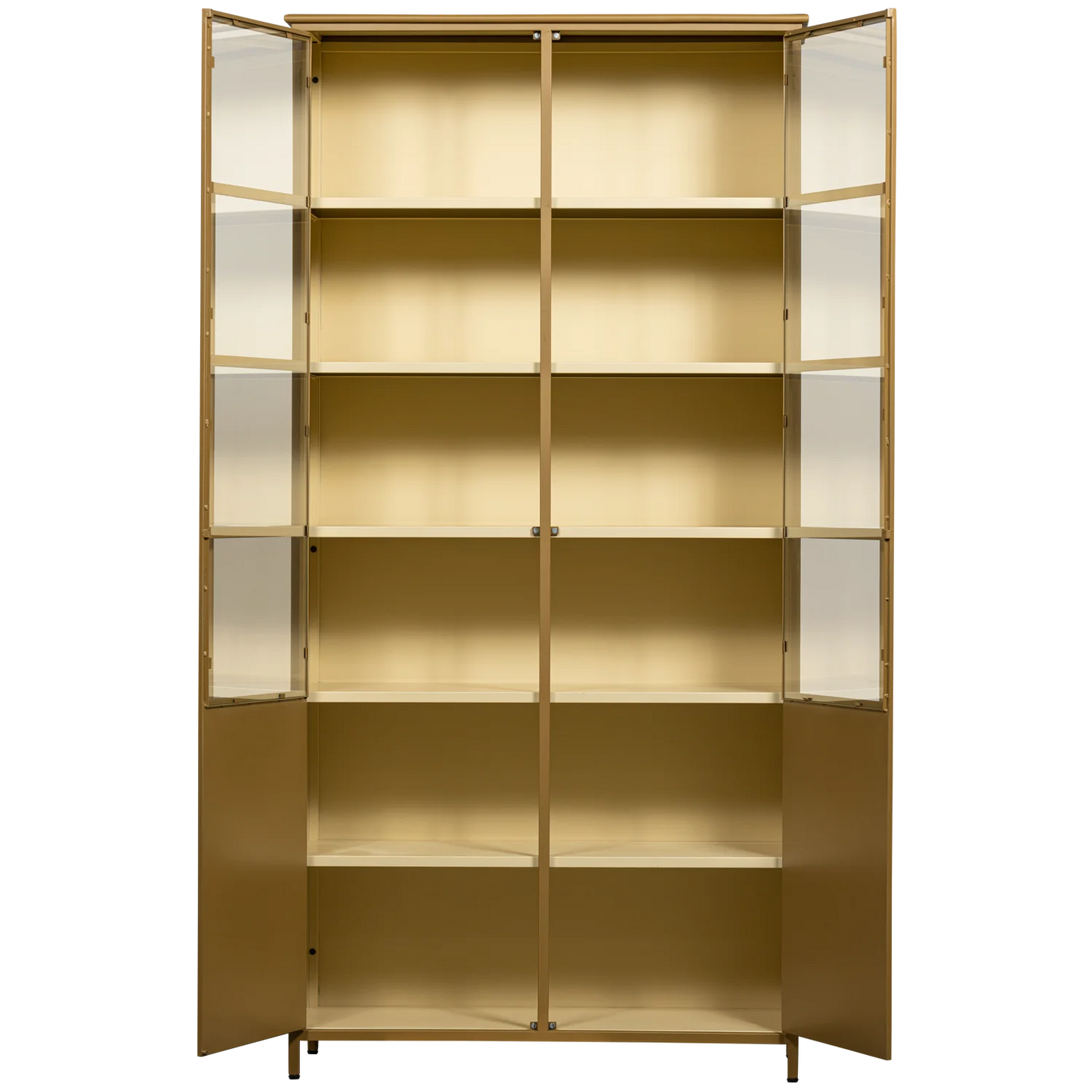 Exhibit xl 2-deurs vitrinekast metaal honinggeel