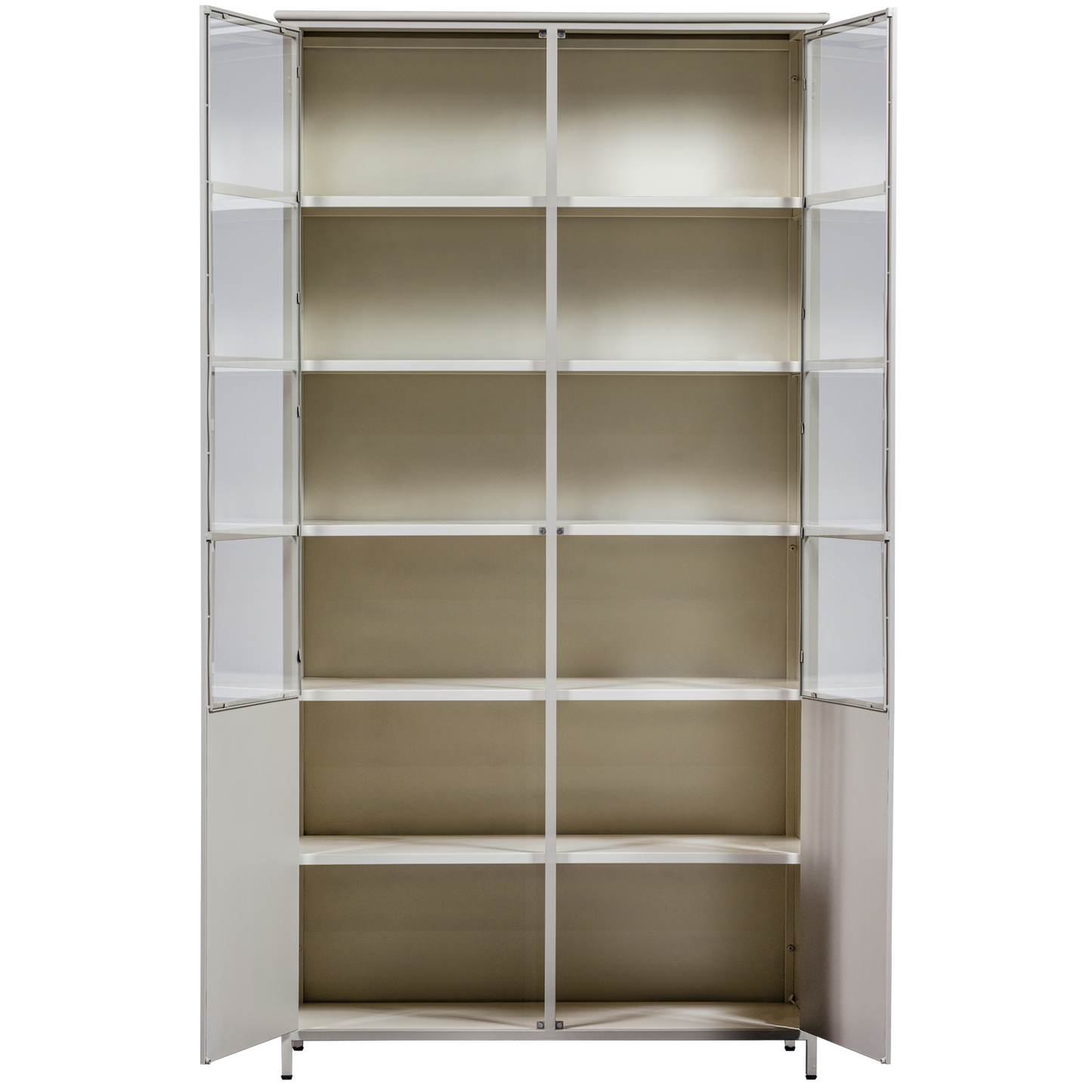 Exhibit XL 2-deurs vitrinekast metaal zand