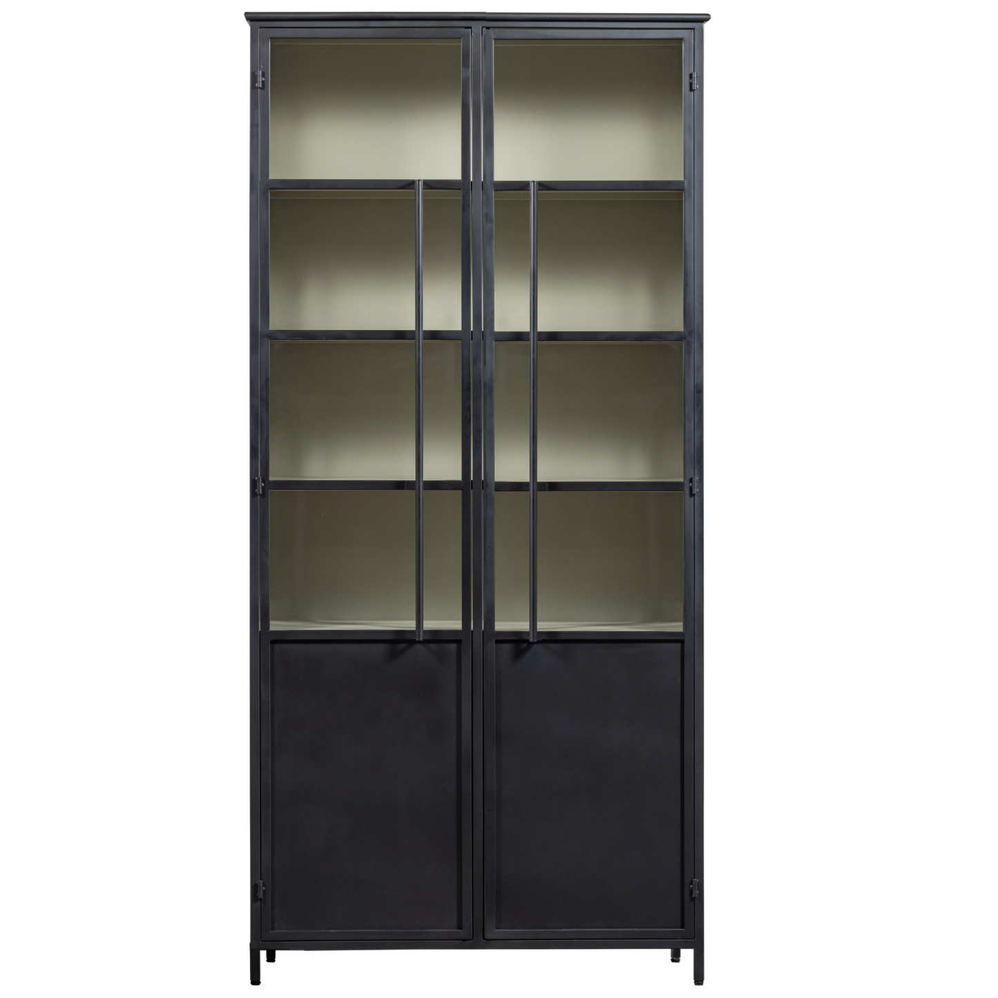 Exhibit XL 2-deurs vitrinekast metaal zwart