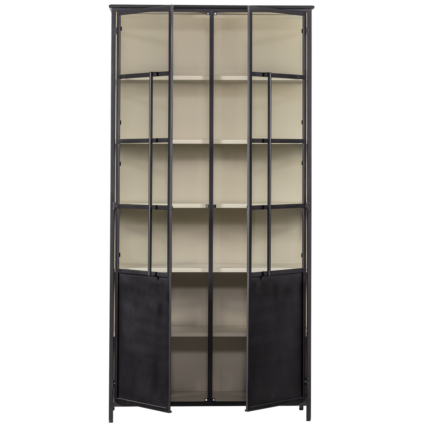 Exhibit XL 2-deurs vitrinekast metaal zwart