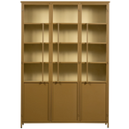 Exhibit xl 3-deurs vitrinekast metaal honinggeel