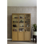 Exhibit xl 3-deurs vitrinekast metaal honinggeel