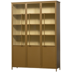 Exhibit xl 3-deurs vitrinekast metaal honinggeel