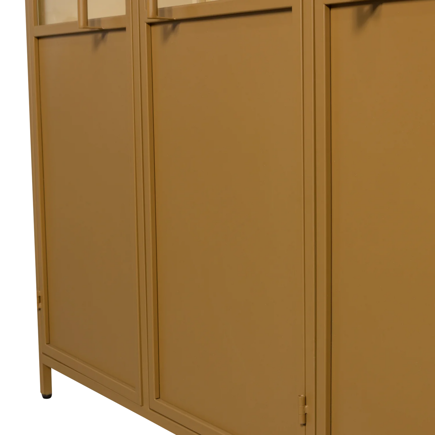 Exhibit xl 3-deurs vitrinekast metaal honinggeel