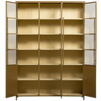 Exhibit xl 3-deurs vitrinekast metaal honinggeel