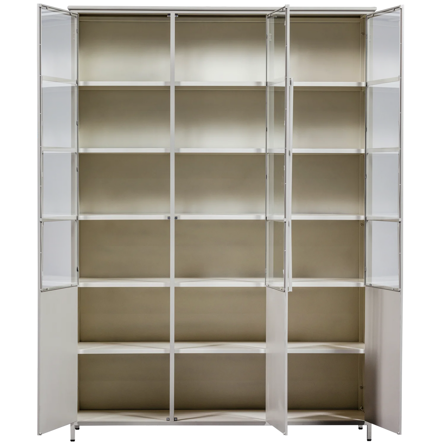 Exhibit xl 3-deurs vitrinekast metaal zand