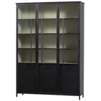 Exhibit xl 3-deurs vitrinekast metaal zwart