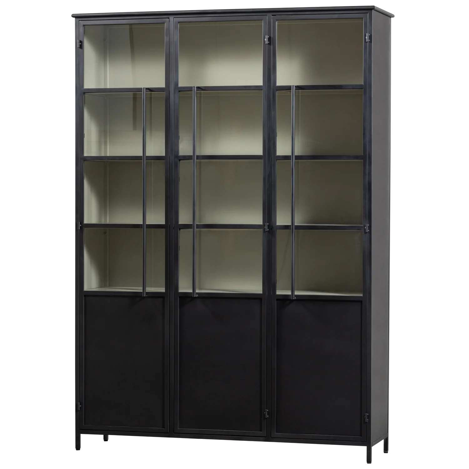 Exhibit xl 3-deurs vitrinekast metaal zwart