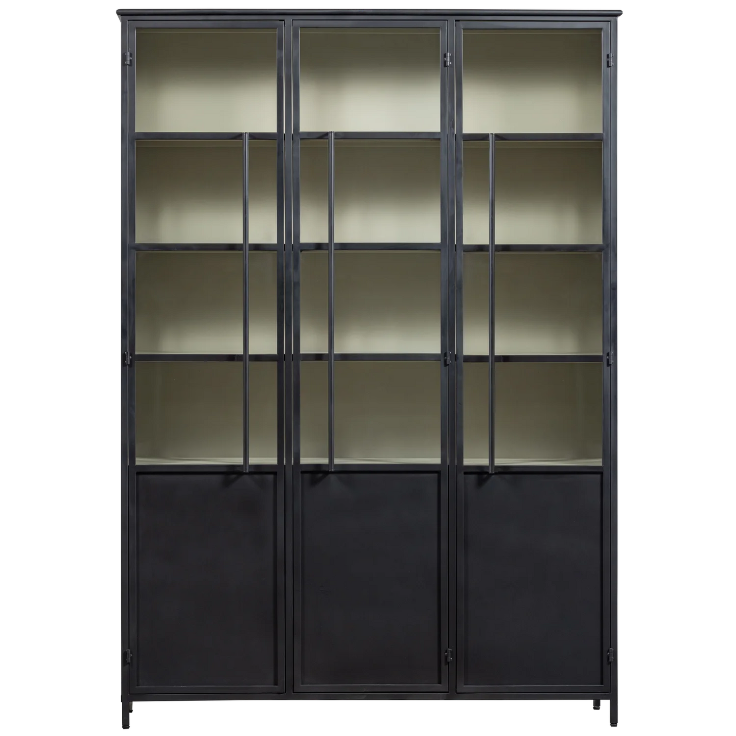 Exhibit xl 3-deurs vitrinekast metaal zwart