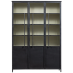 Exhibit xl 3-deurs vitrinekast metaal zwart