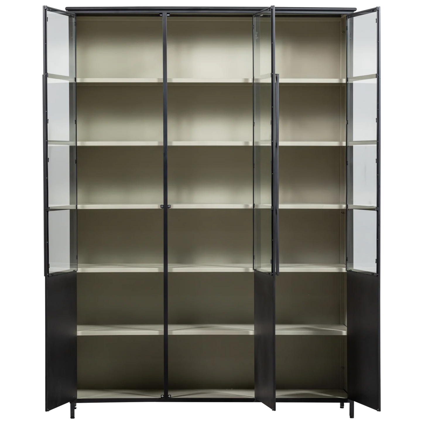 Exhibit xl 3-deurs vitrinekast metaal zwart