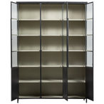 Exhibit xl 3-deurs vitrinekast metaal zwart