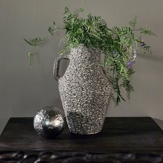 Tabia vaas aluminium donkerbruin