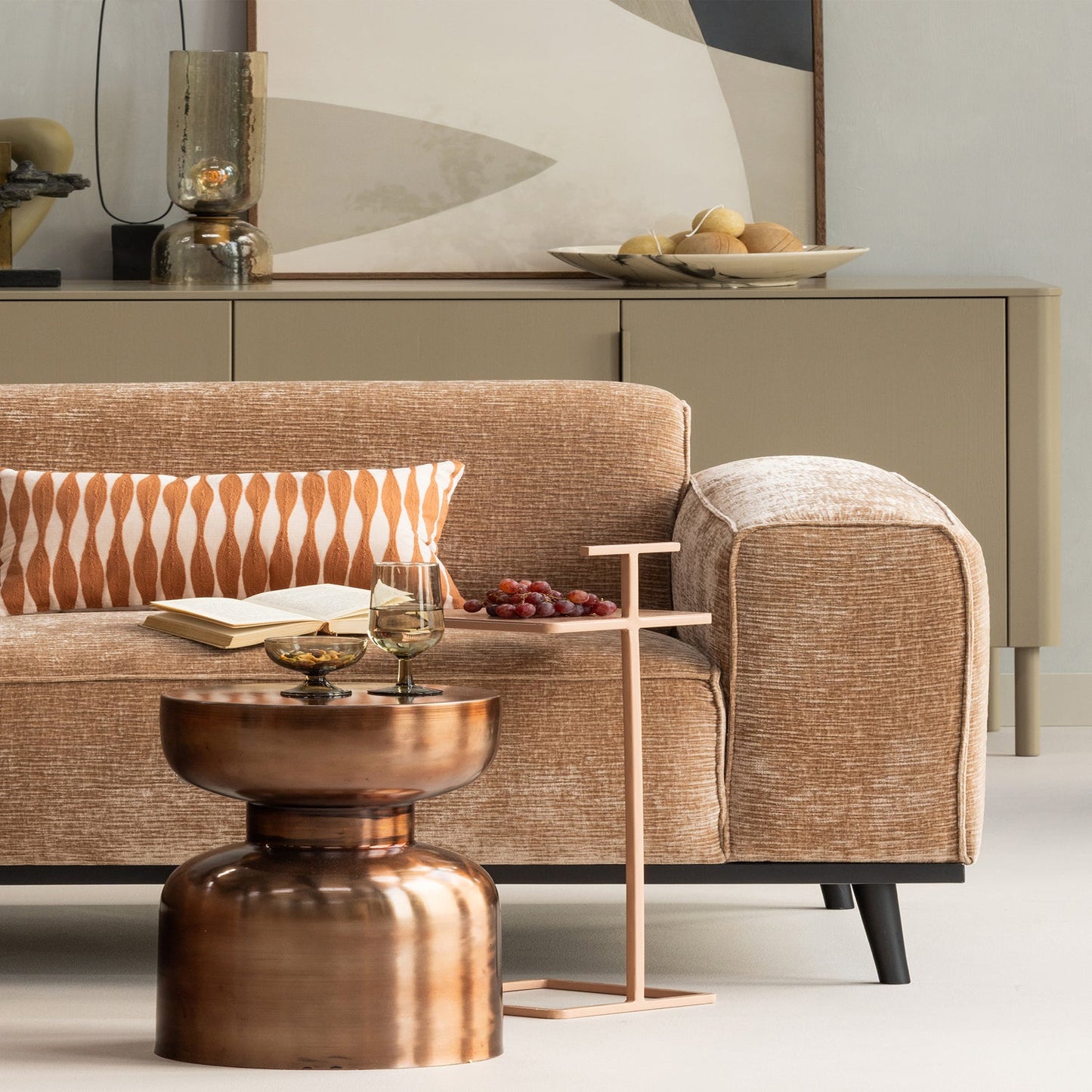 Toste bijzettafel metaal oudroze