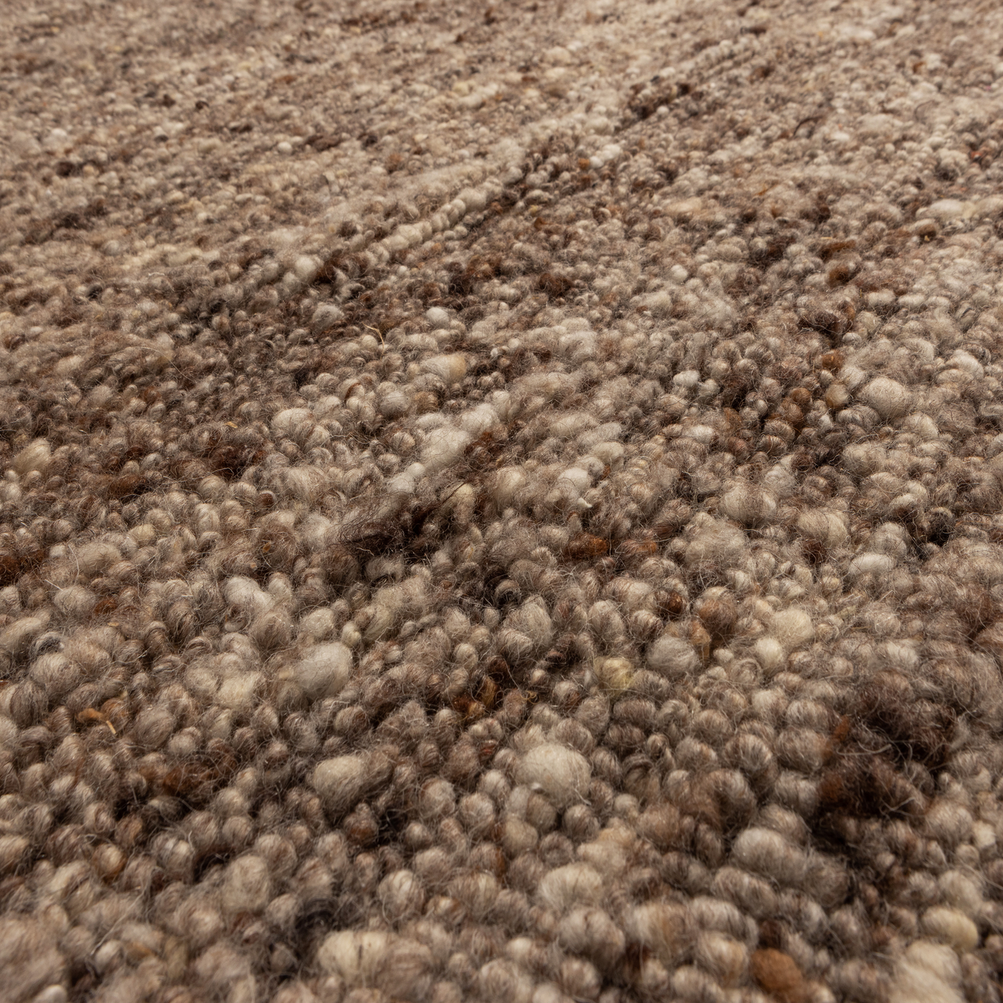 Efia vloerkleed rond wol bruin melange Ø200cm