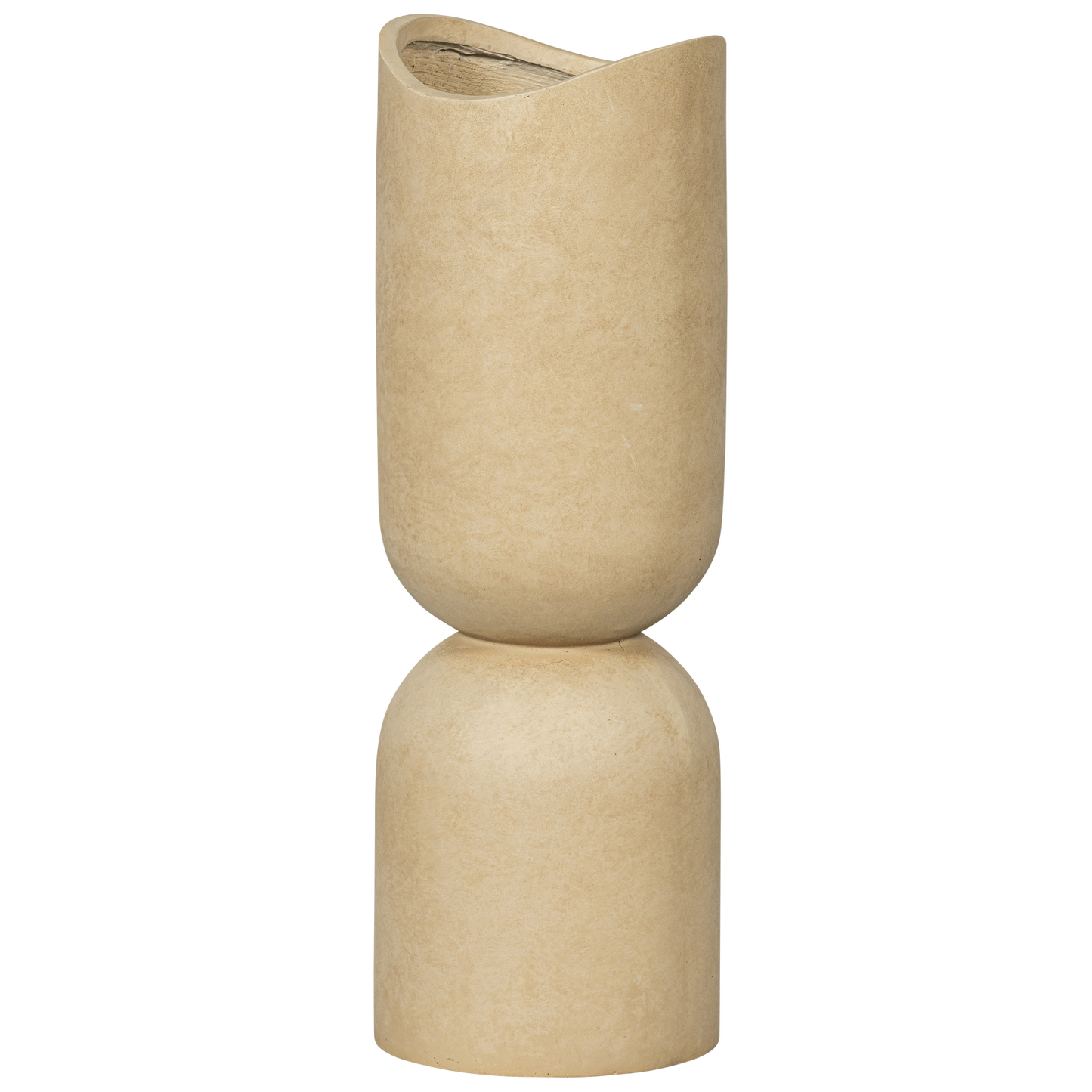 Mosi vaas/plantenpot fiber clay beige 75xØ25cm