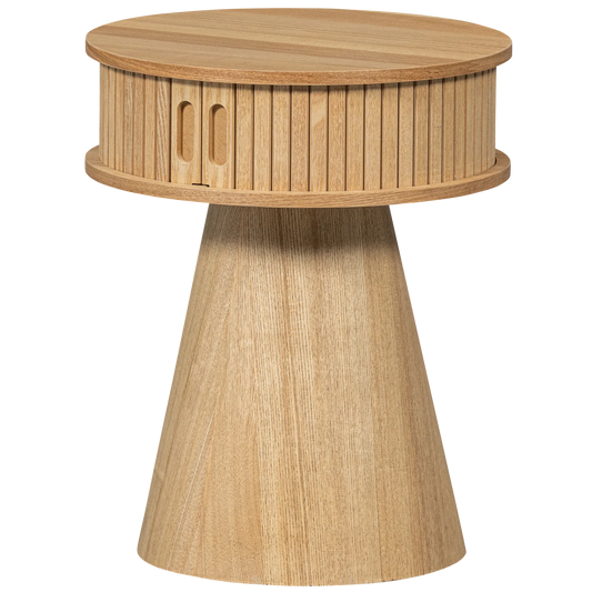Karri nachtkastje rond hout naturel
