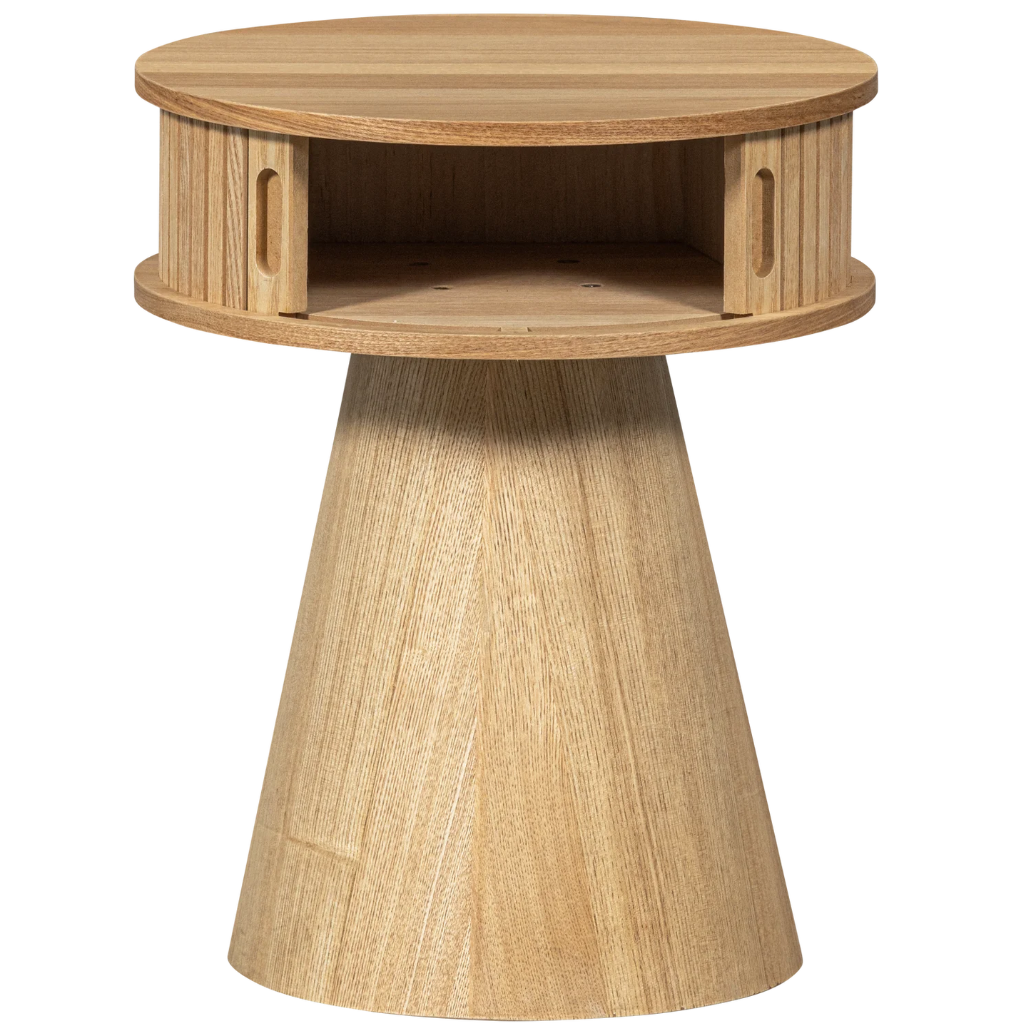 Karri nachtkastje rond hout naturel