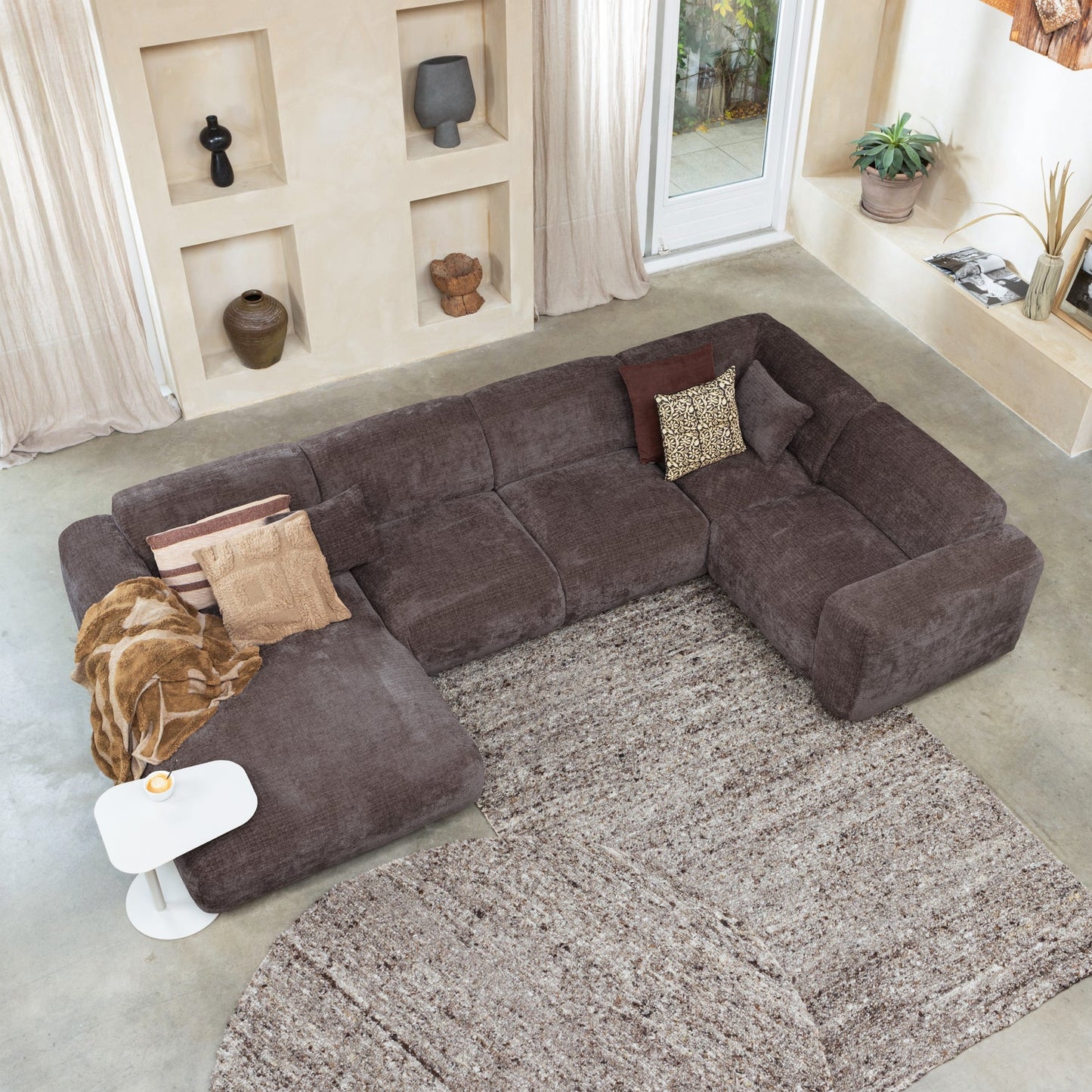 Efia vloerkleed wol bruin melange 170x240cm