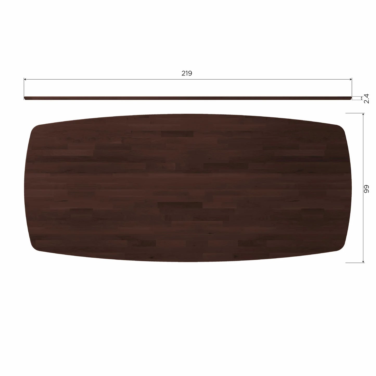 Tablo eettafel deens ovaal vl 220x100 cm mystic brown [fsc]