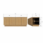Zuma tv meubel 133cm eiken transparant [fsc]