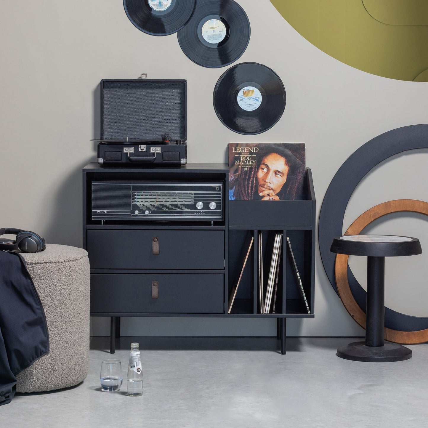 Muse fauteuil grof geweven stof naturel