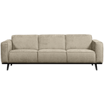 Statement 3-zits bank 230 cm structure velvet wheatfield