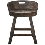 Rosalie decoratieve kruk/stoel hout donkerbruin