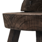 Rosalie decoratieve kruk/stoel hout donkerbruin