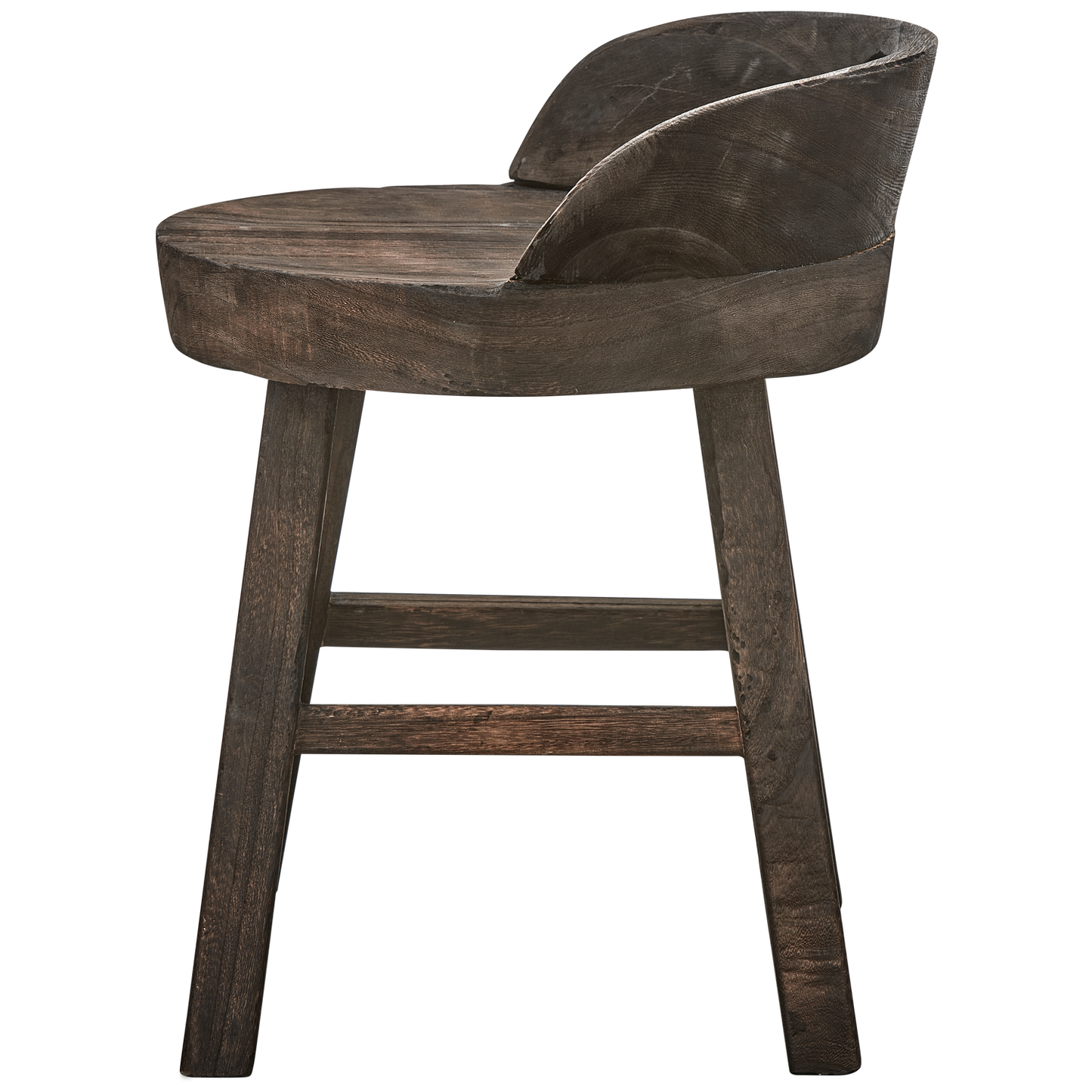 Rosalie decoratieve kruk/stoel hout donkerbruin